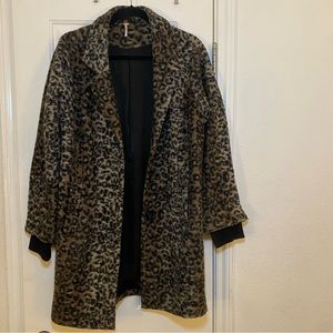 Free People Leopard Coat